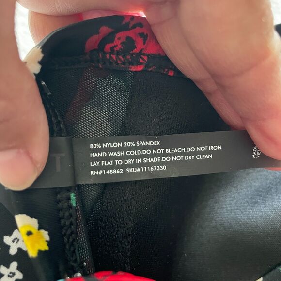 Torrid Vixen Womens 00 Black Floral Gingham Print Underwire Bikini Top NWT - Picture 3 of 9